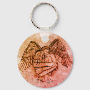 Angel Eros in Love , I Love You Key Ring