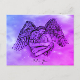 Angel Eros in Love , I Love You Postcard