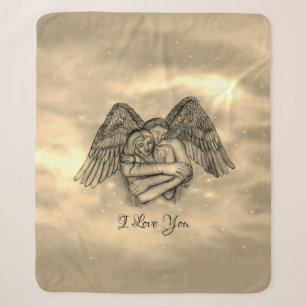 Angel Eros in Love , I Love You Sherpa Blanket