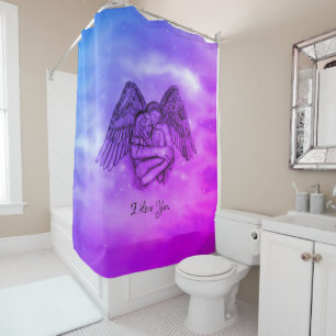Angel Eros in Love , I Love You Shower Curtain