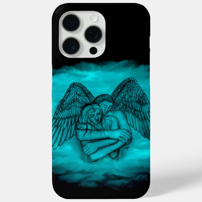 Angel Eros in Love in black and green design Case-Mate iPhone Case (Back)