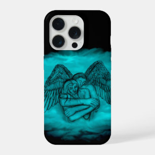 Angel Eros in Love in black and green design iPhone 15 Pro Case