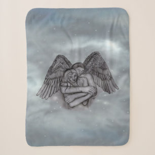 Angel Eros in Love Sherpa Blanket
