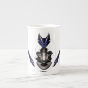 Angel Eyes Wings Of Wind Fractal Bone China Mug