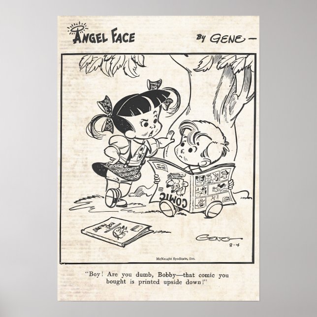 Angel Face Comic Strip "Printed Upside Down" Poster (Front)