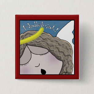 Angel Face Hallelujah 15 Cm Square Badge