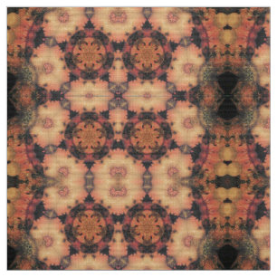 ANGEL FACES,BUTTERFLIES,FLOWERS Abstract Red Brown Fabric