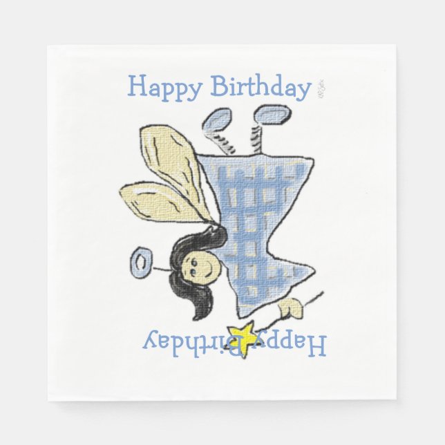 Angel/Fairy (blue) Napkin (Front)