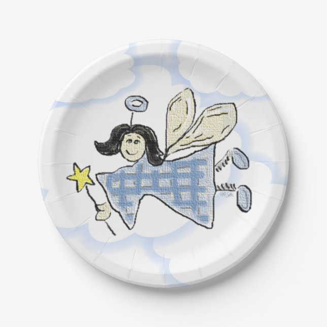 Angel/Fairy (blue) Paper Plate (Front)