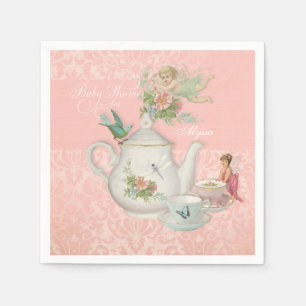 Angel Fairy Teapot Tea Cup Party Baby Shower Decor Napkin