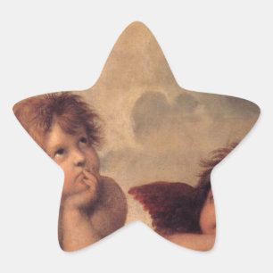 angel faith Raphael vintage old painting blessing Star Sticker