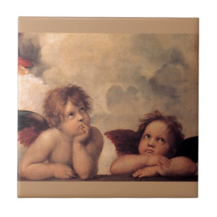 angel faith Raphael vintage old painting blessing Tile