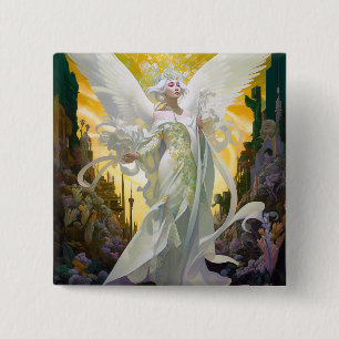 Angel Fantasy Art 15 Cm Square Badge