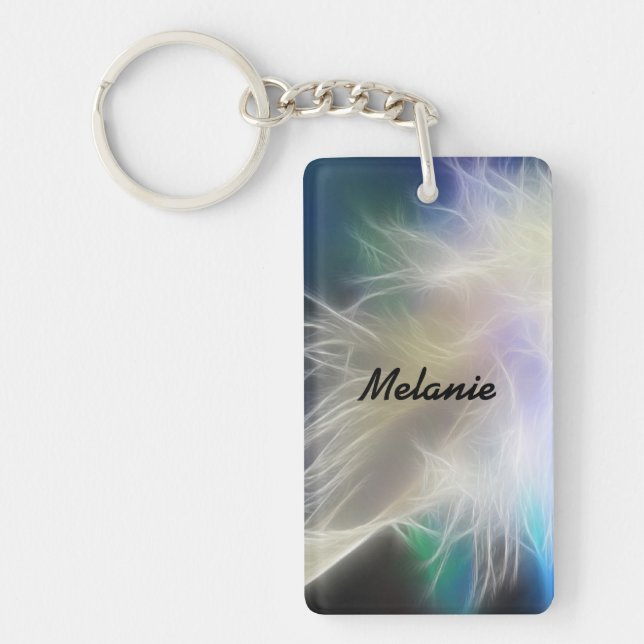 Angel Feather and Name Key Ring (Front)
