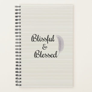 Angel Feather Stripes Ivory White Grey Zen Planner