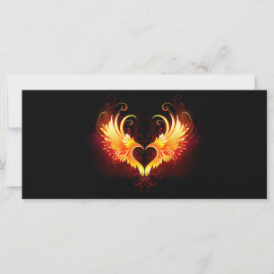Angel Fire Heart with Wings
