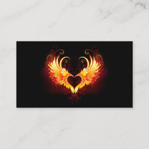 Angel Fire Heart with Wings Advice Card