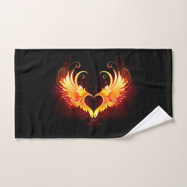 Angel Fire Heart with Wings Bath Towel Set (Hand Towel)
