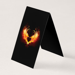 Angel Fire Heart with Wings Business Card