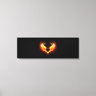 Angel Fire Heart with Wings Canvas Print