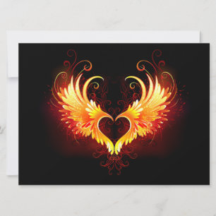 Angel Fire Heart with Wings Card