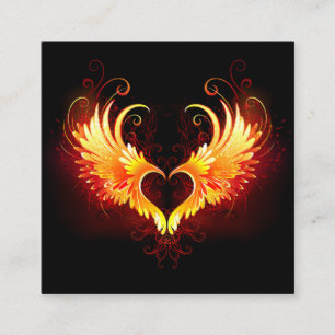 Angel Fire Heart with Wings Enclosure Card