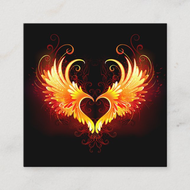 Angel Fire Heart with Wings Enclosure Card (Front)