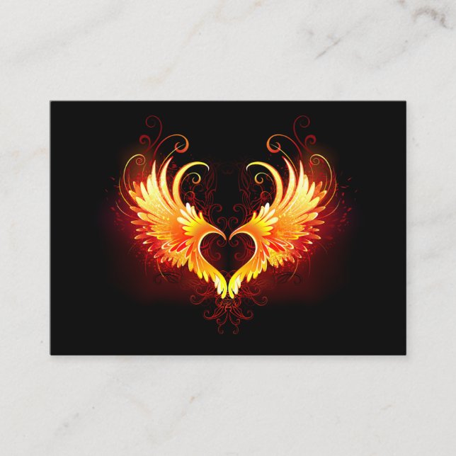 Angel Fire Heart with Wings Enclosure Card (Front)