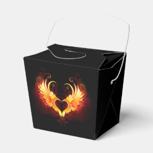 Angel Fire Heart with Wings Favour Box