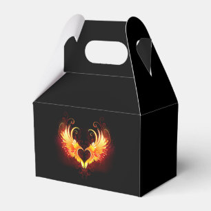 Angel Fire Heart with Wings Favour Box