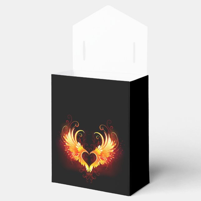 Angel Fire Heart with Wings Favour Box (Opened)