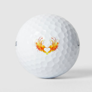 Angel Fire Heart with Wings Golf Balls