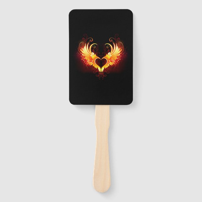 Angel Fire Heart with Wings Hand Fan (Front)