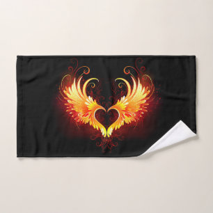 Angel Fire Heart with Wings Hand Towel