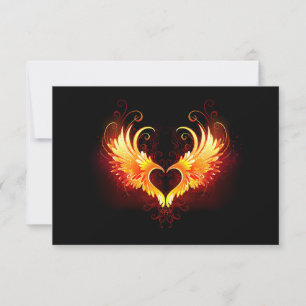 Angel Fire Heart with Wings Invitation