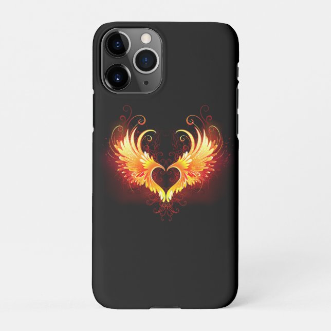 Angel Fire Heart with Wings iPhone Case (Back)