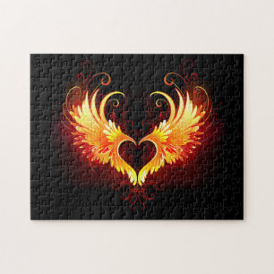 Angel Fire Heart with Wings Jigsaw Puzzle