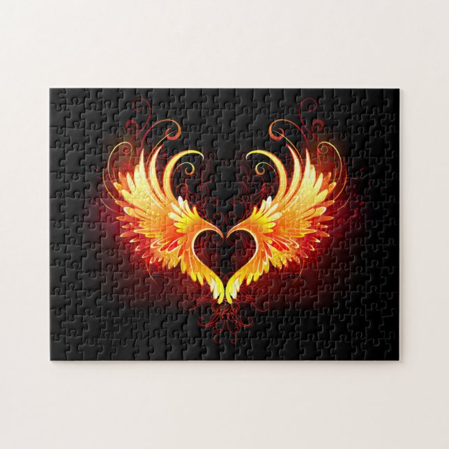Angel Fire Heart with Wings Jigsaw Puzzle (Horizontal)