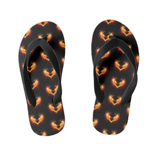 Angel Fire Heart with Wings Kid's Thongs