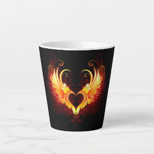 Angel Fire Heart with Wings Latte Mug
