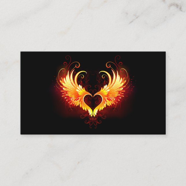 Angel Fire Heart with Wings Loyalty Card (Front)