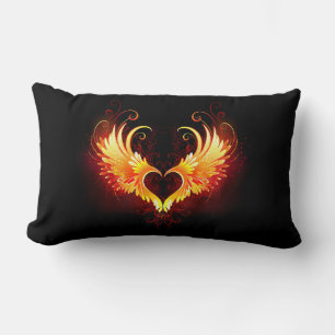 Angel Fire Heart with Wings Lumbar Cushion