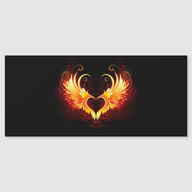 Angel Fire Heart with Wings Magnetic Invitation (Front)