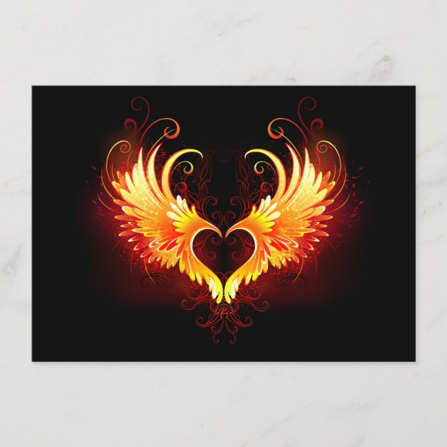 Angel Fire Heart with Wings Menu (Front)