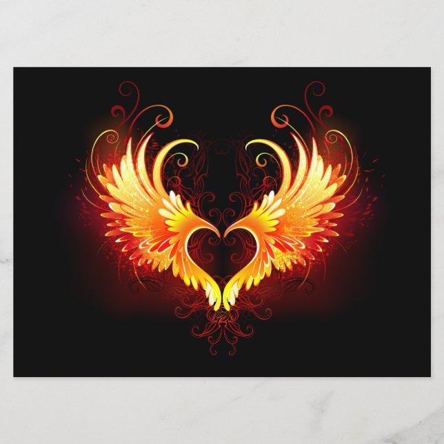 Angel Fire Heart with Wings Menu (Front)