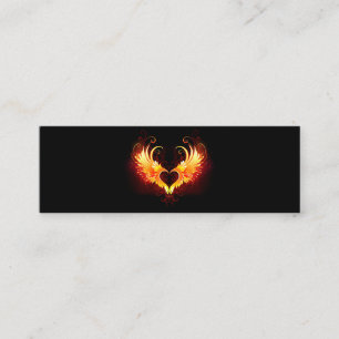Angel Fire Heart with Wings Mini Business Card