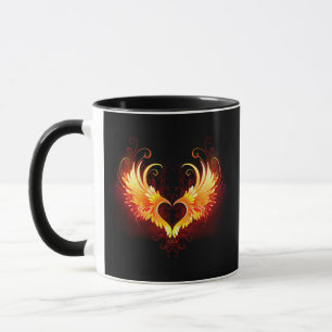 Angel Fire Heart with Wings Mug