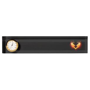 Angel Fire Heart with Wings Nameplate