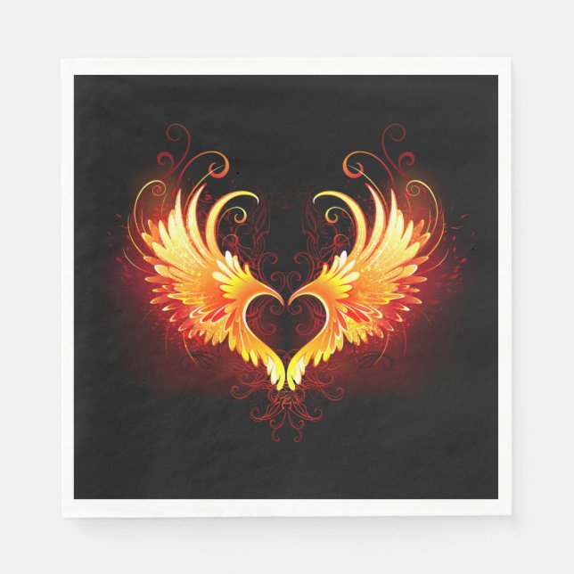 Angel Fire Heart with Wings Napkin (Front)