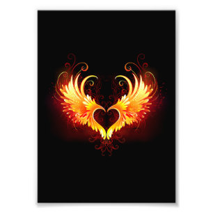 Angel Fire Heart with Wings Photo Print